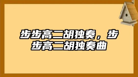 步步高二胡獨奏，步步高二胡獨奏曲