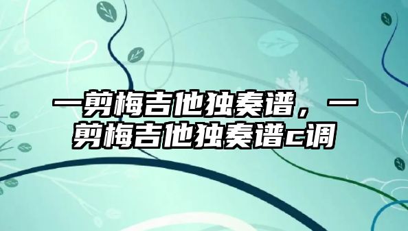 一剪梅吉他獨奏譜，一剪梅吉他獨奏譜c調