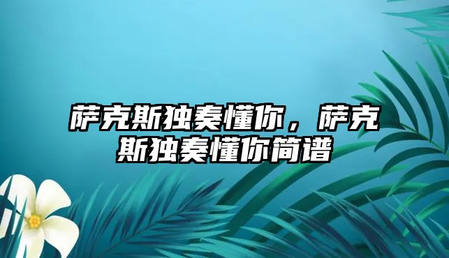 薩克斯獨奏懂你，薩克斯獨奏懂你簡譜