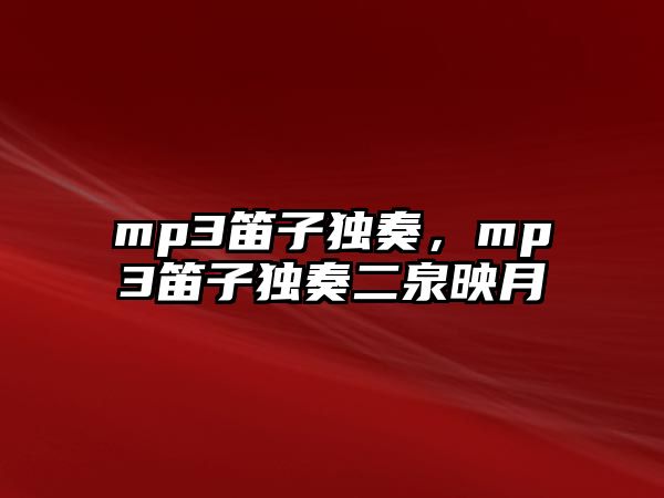 mp3笛子獨(dú)奏，mp3笛子獨(dú)奏二泉映月