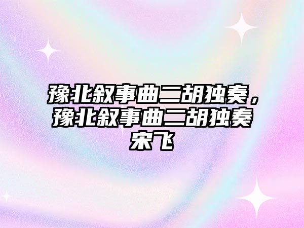 豫北敘事曲二胡獨奏，豫北敘事曲二胡獨奏宋飛