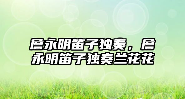 詹永明笛子獨(dú)奏，詹永明笛子獨(dú)奏蘭花花