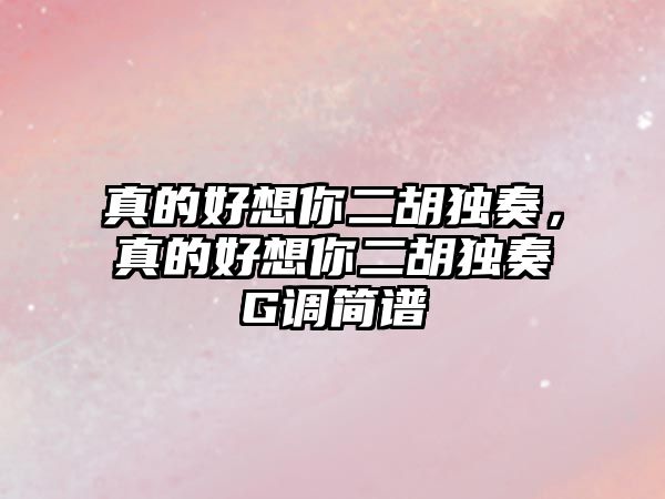 真的好想你二胡獨奏，真的好想你二胡獨奏G調(diào)簡譜