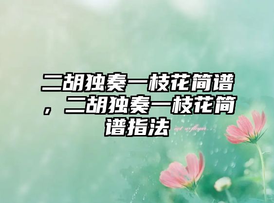 二胡獨奏一枝花簡譜，二胡獨奏一枝花簡譜指法