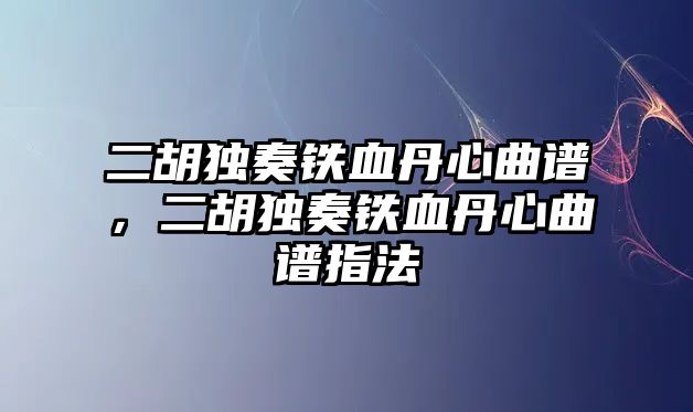 二胡獨奏鐵血丹心曲譜，二胡獨奏鐵血丹心曲譜指法