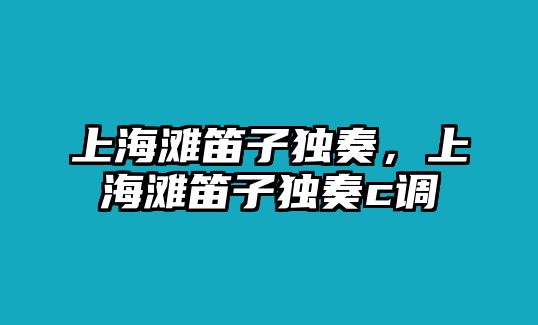 上海灘笛子獨(dú)奏，上海灘笛子獨(dú)奏c調(diào)