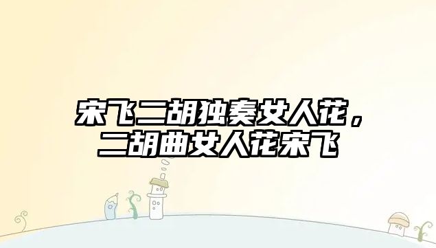 宋飛二胡獨奏女人花，二胡曲女人花宋飛