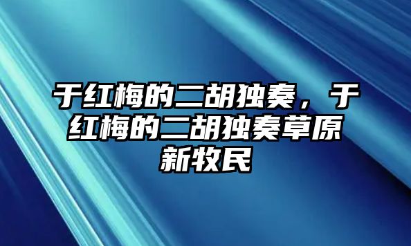 于紅梅的二胡獨奏，于紅梅的二胡獨奏草原新牧民