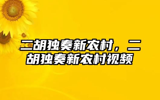 二胡獨奏新農村，二胡獨奏新農村視頻