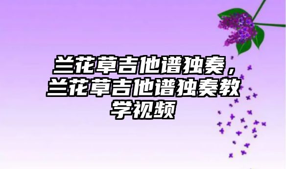 蘭花草吉他譜獨(dú)奏，蘭花草吉他譜獨(dú)奏教學(xué)視頻