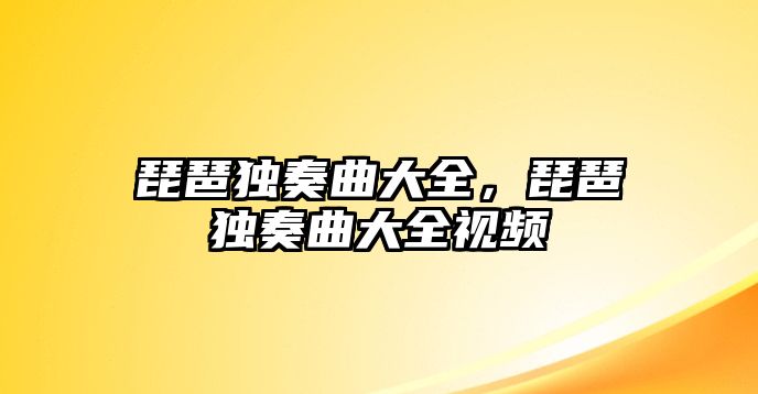 琵琶獨奏曲大全，琵琶獨奏曲大全視頻