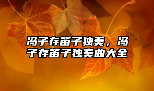 馮子存笛子獨奏，馮子存笛子獨奏曲大全