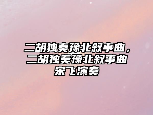 二胡獨奏豫北敘事曲，二胡獨奏豫北敘事曲宋飛演奏