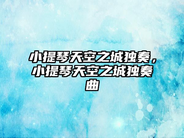 小提琴天空之城獨(dú)奏，小提琴天空之城獨(dú)奏曲