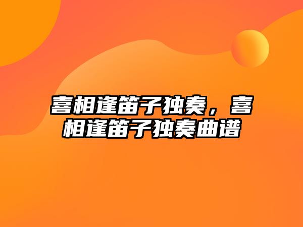 喜相逢笛子獨奏，喜相逢笛子獨奏曲譜