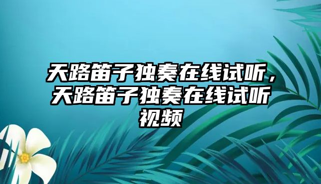 天路笛子獨奏在線試聽，天路笛子獨奏在線試聽視頻