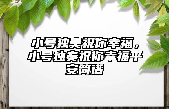 小號獨奏祝你幸福，小號獨奏祝你幸福平安簡譜