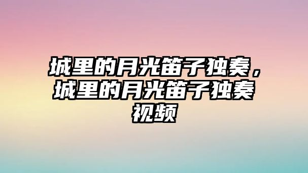 城里的月光笛子獨奏，城里的月光笛子獨奏視頻