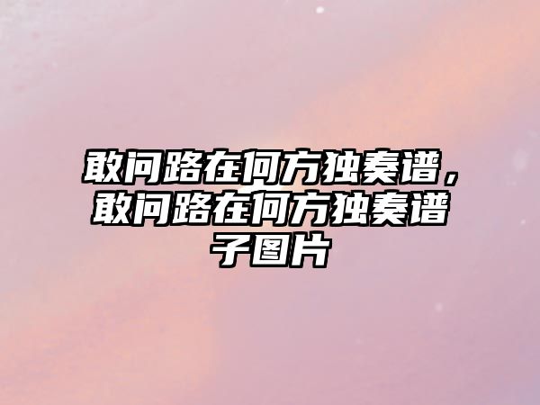 敢問路在何方獨奏譜，敢問路在何方獨奏譜子圖片