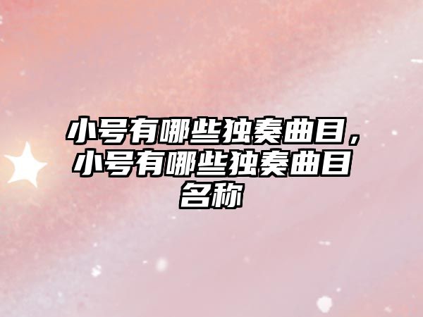 小號有哪些獨奏曲目，小號有哪些獨奏曲目名稱