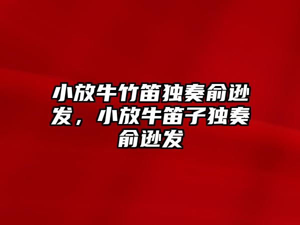 小放牛竹笛獨奏俞遜發，小放牛笛子獨奏俞遜發