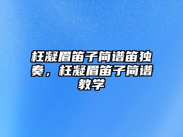 枉凝眉笛子簡譜笛獨奏，枉凝眉笛子簡譜教學(xué)