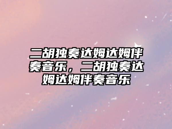 二胡獨奏達姆達姆伴奏音樂，二胡獨奏達姆達姆伴奏音樂