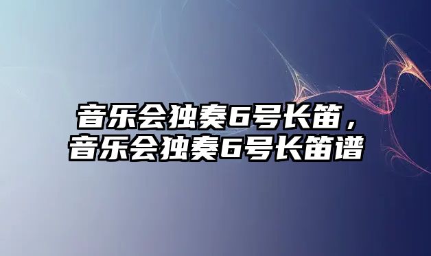 音樂會獨奏6號長笛，音樂會獨奏6號長笛譜