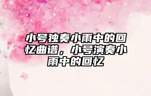 小號獨奏小雨中的回憶曲譜，小號演奏小雨中的回憶