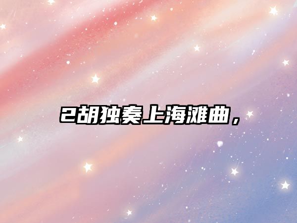 2胡獨奏上海灘曲，