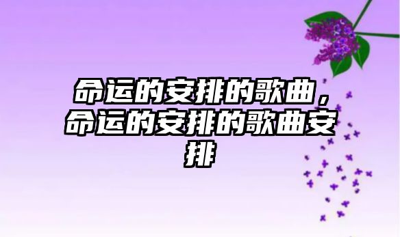 命運的安排的歌曲，命運的安排的歌曲安排